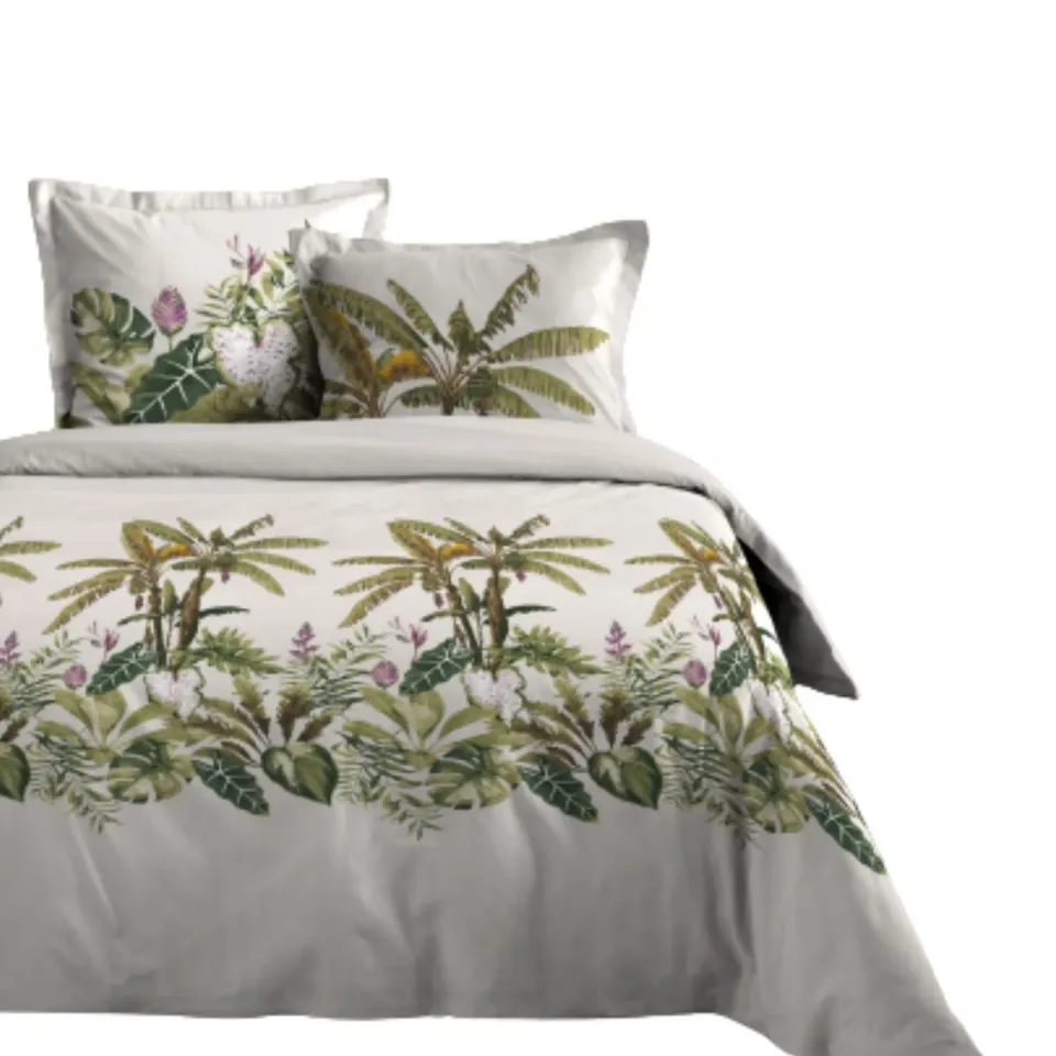 Stof Antilles housse couette 240x220 vert coton +2 taies