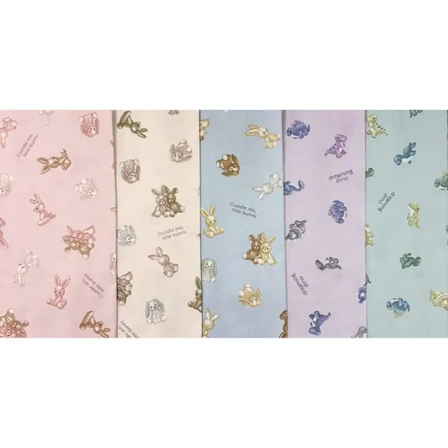 Yoko Saito 2603 coupon tissu coton lapins dinosaures 50x30 cm