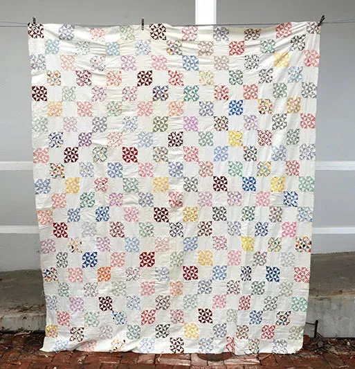 French General Vintage Blossom Chain dessus de quilt 68x80 coton 1930