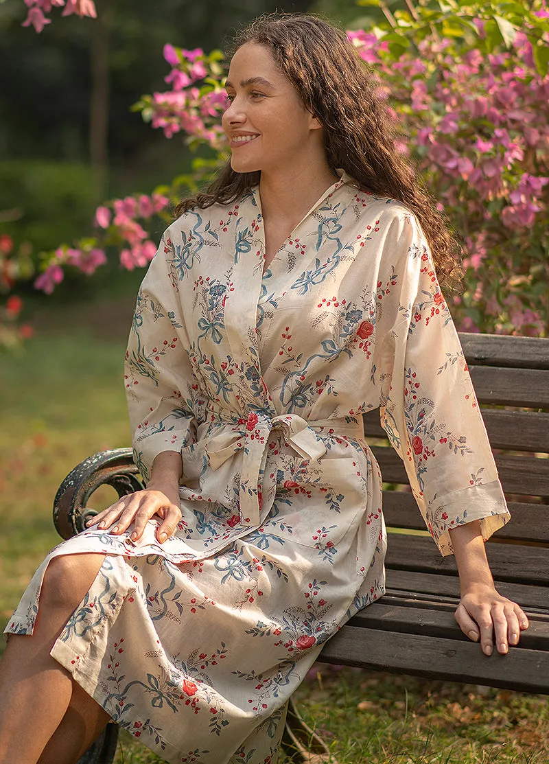 French General L'Esprit de Provence Kimono Bouquet Floral voile