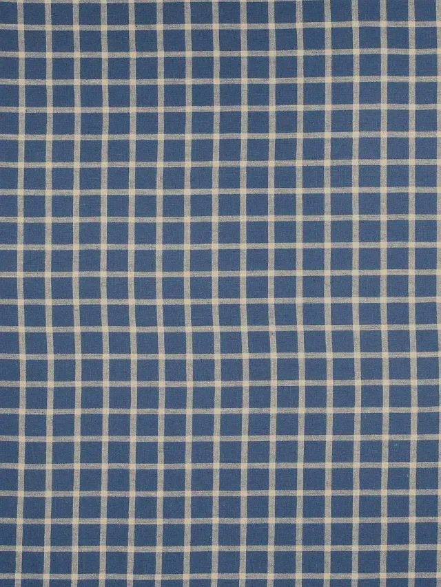 French General Septfond Indigo Home tissu ameublement bleu