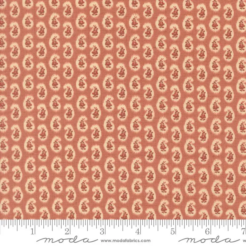 French General Le Jardin Rouge 36157 12 tissu coton terracotta