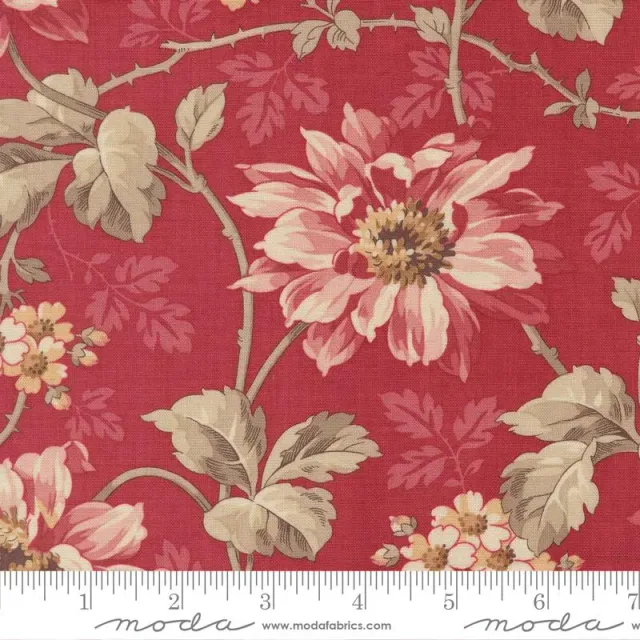French General Joie de Vivre 13980 12 tissu coton rouge au mètre