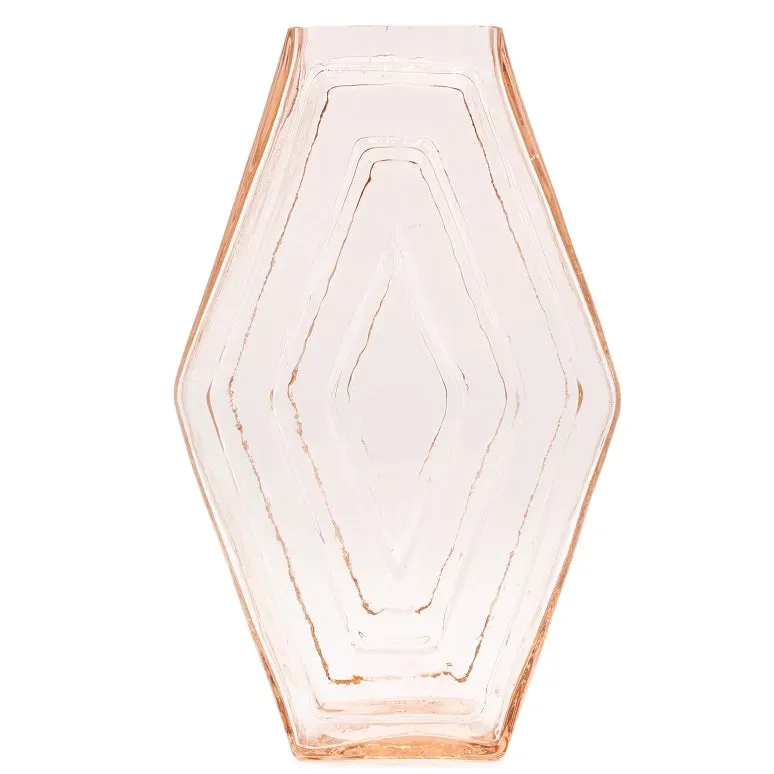 La Maison Naïve Hexagonal grand vase verre recyclé rose