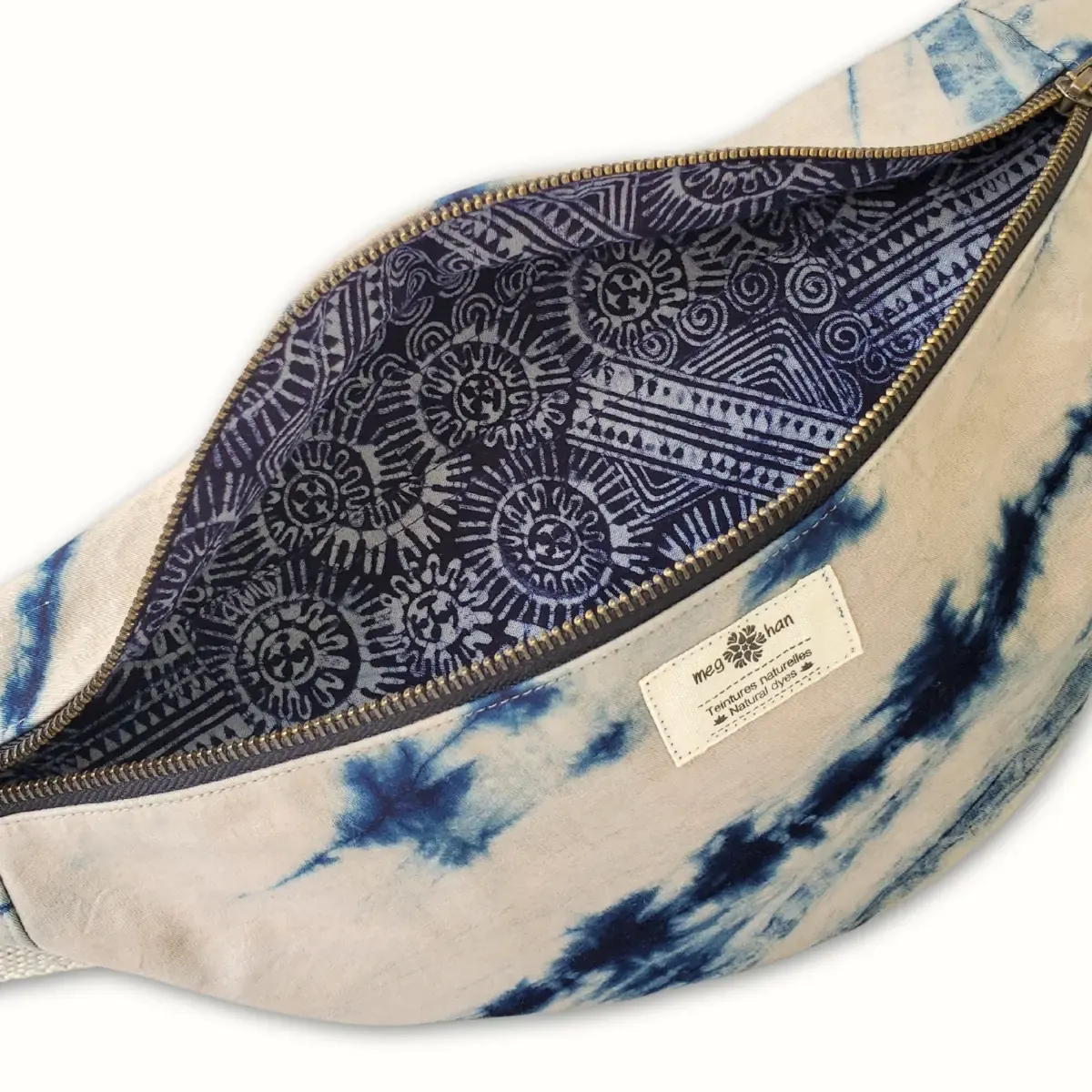 Tribu Indigo shibori sac banane tissu bleu indigo