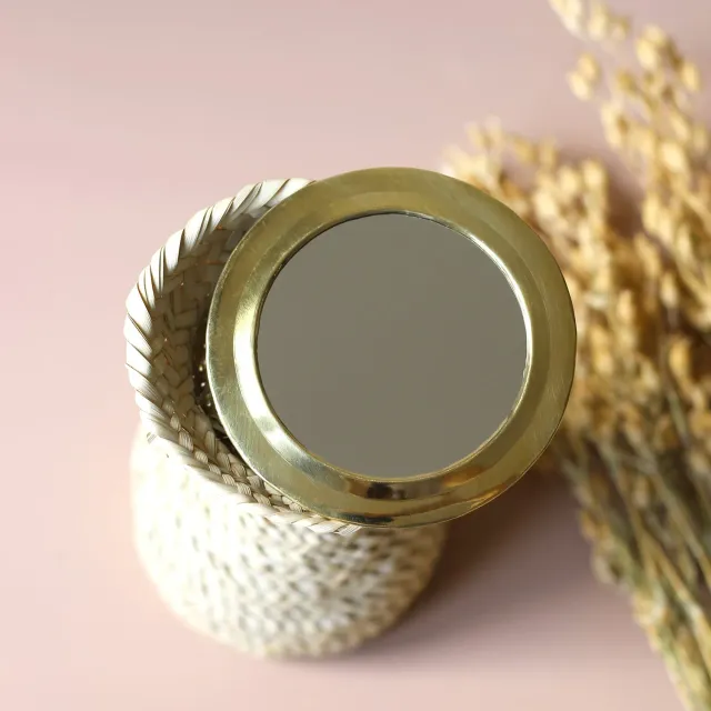 La Maison Naïve Petit Miroir Rond Laiton Doré miroir mural lisse