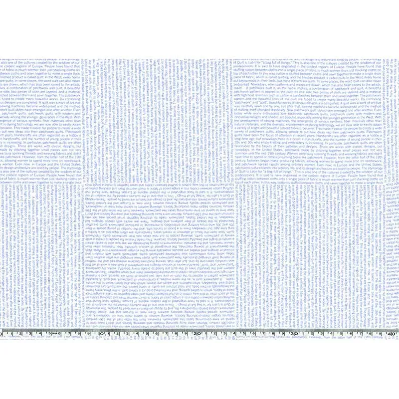 Yoko Saito 2026-05-A13 coupon coton lettres bleues 33x35cm