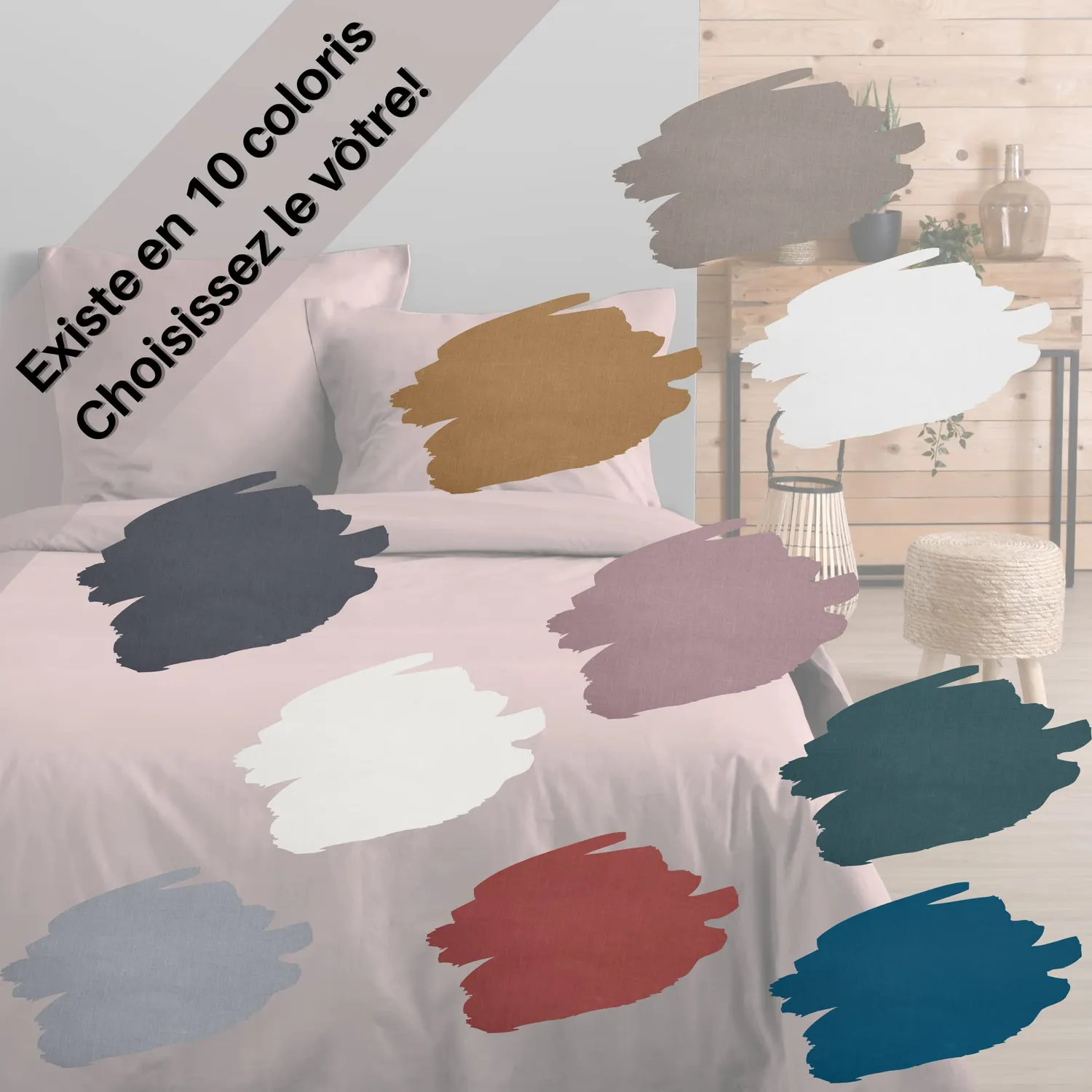 STOF Eden taie d’oreiller 63x63 cm vieux rose coton