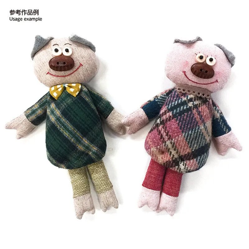 Yoko Saito bouton bois groin cochon noir 2,1 cm