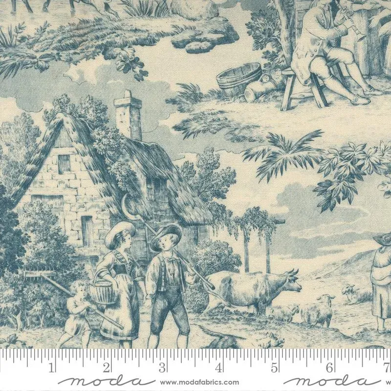 French General La Maison Bleu 36160 11 tissu coton bleu