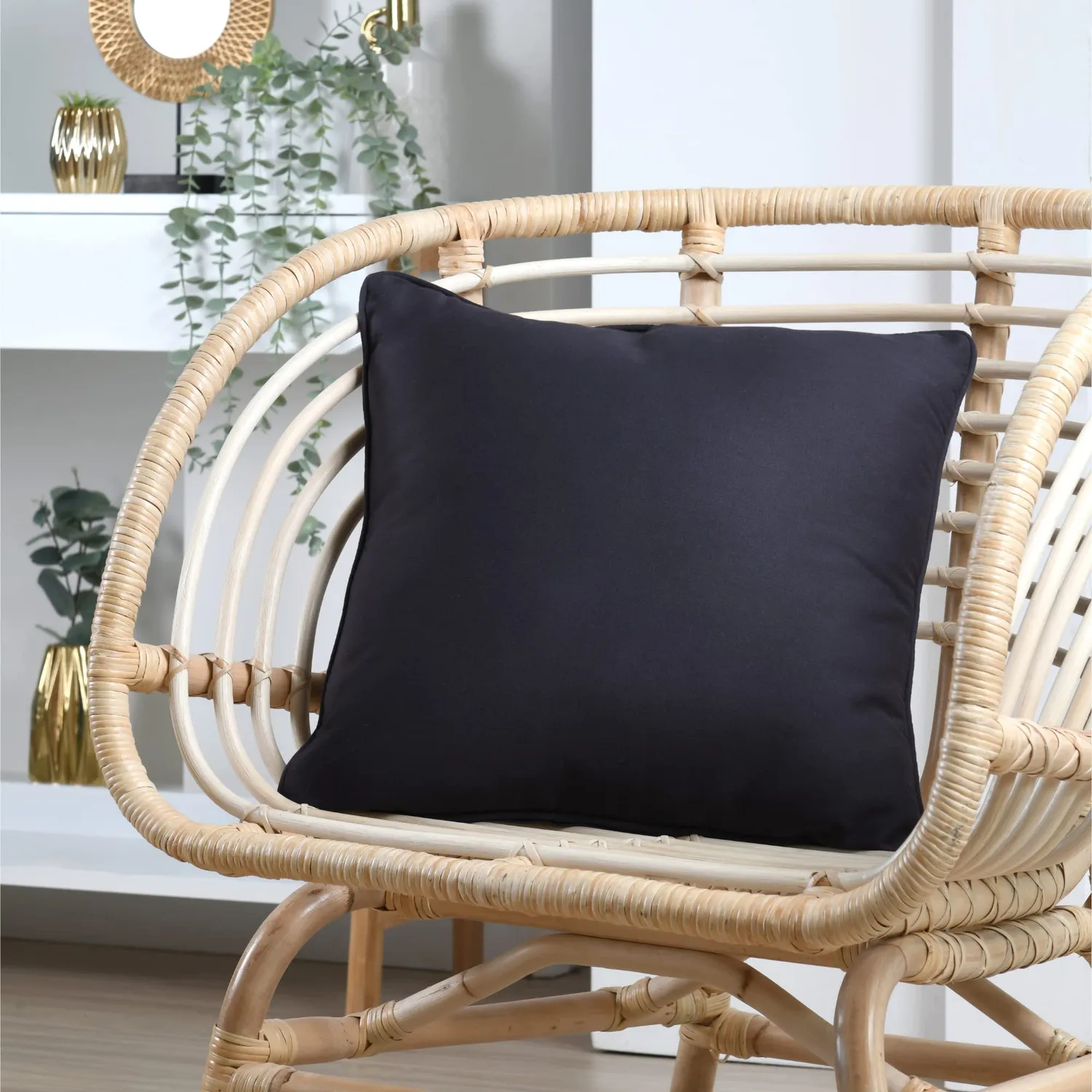 Stof Oxford coussin 45x45 carbone satin de coton