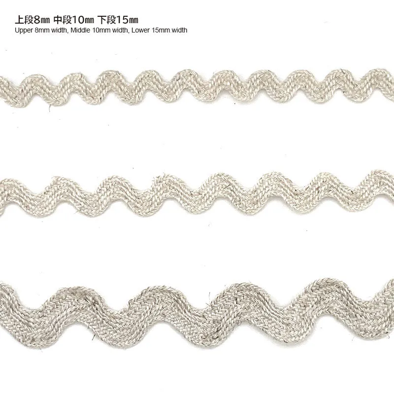 Yoko Saito ruban Yamamichi lin 8 mm zigzag naturel