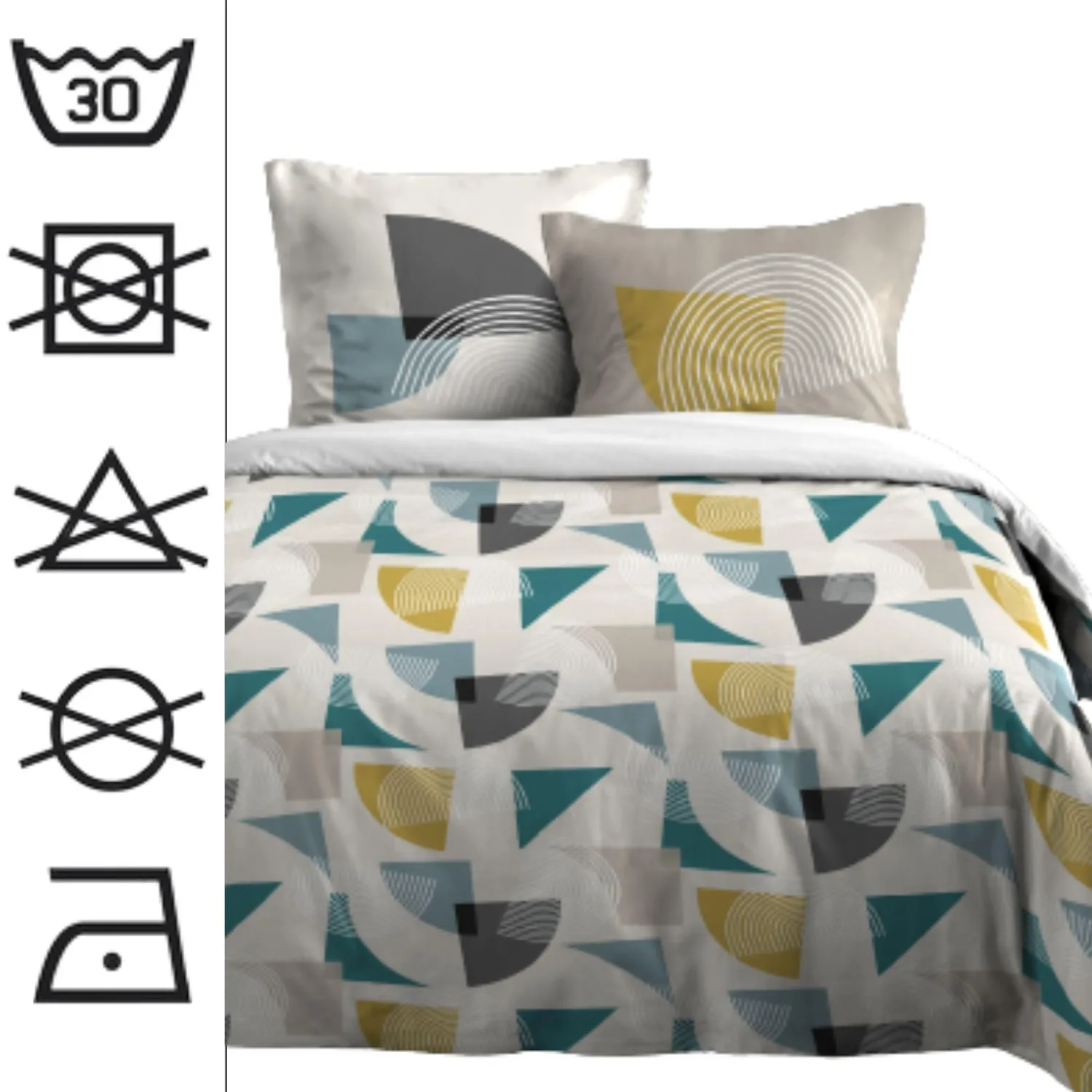 STOF Minnesota parure housse couette 240x220 bleu vert
