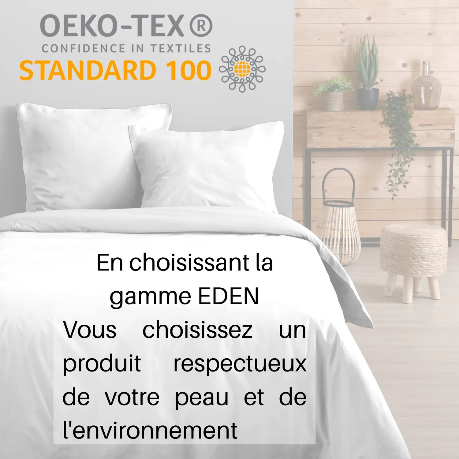 STOF Eden taie de traversin 45x185 blanc coton