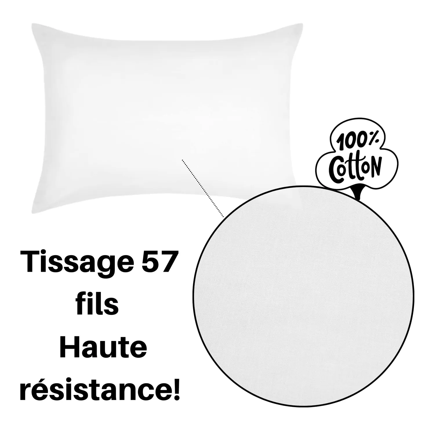 STOF Eden taie d’oreiller 50x70 blanc coton x1