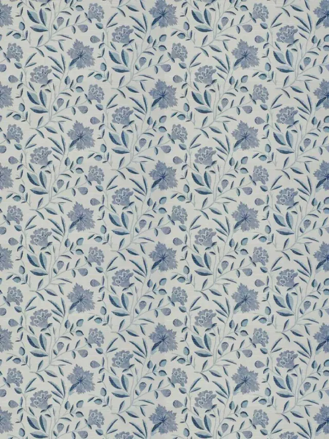 French General Lilou tissu ameublement indigo coton lin