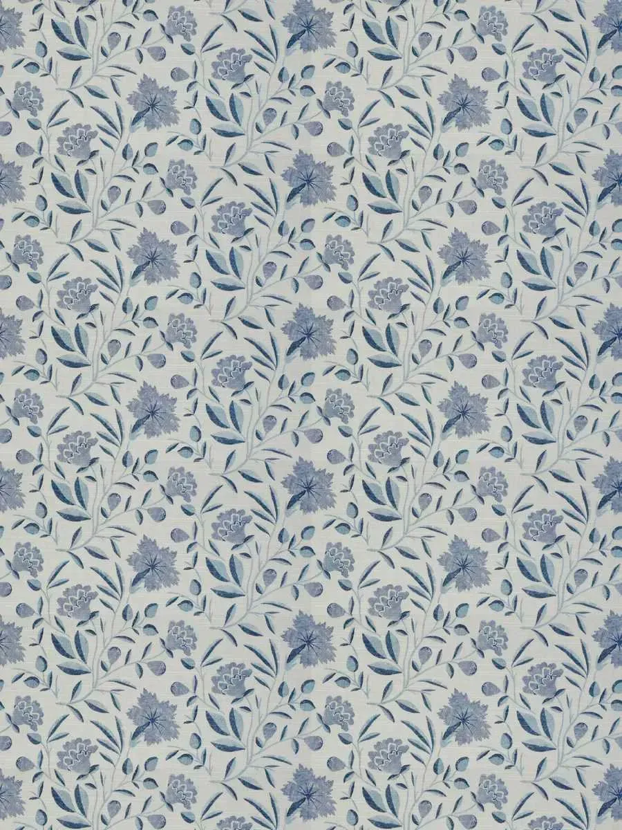 French General Lilou tissu ameublement indigo coton lin