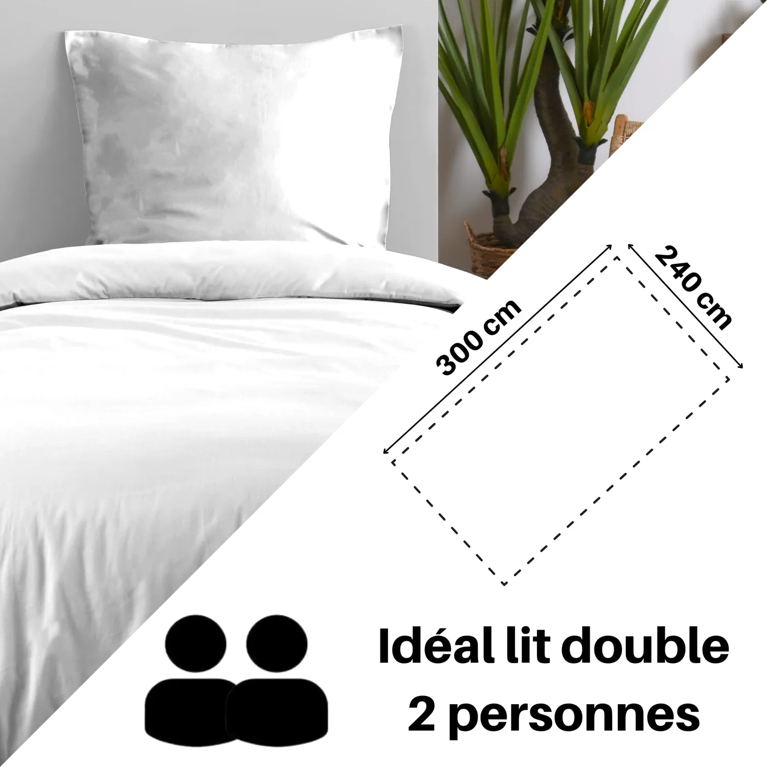 STOF Eden drap plat 240x300 cm blanc coton