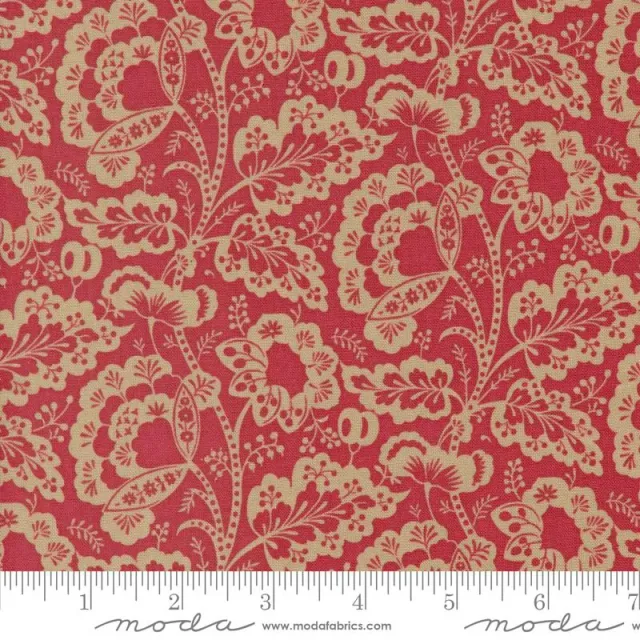 French General Rouenneries Trois 13963 16 tissu coton rouge