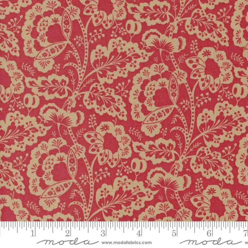 French General Rouenneries Trois 13963 16 tissu coton rouge