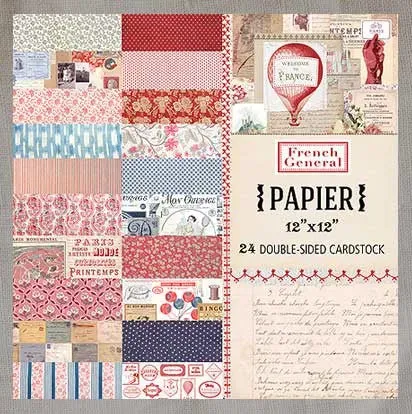 French General Paper Collection papier scrapbooking 30x30 24 feuilles