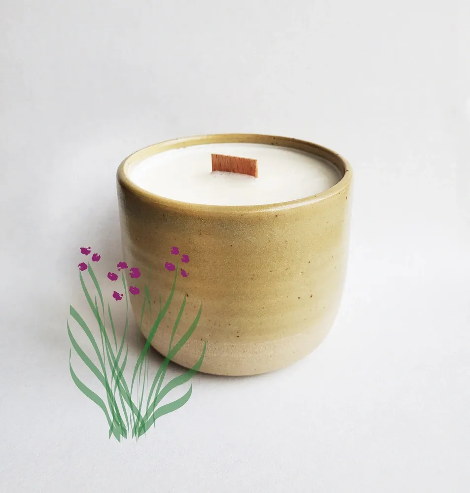 Tribu Indigo bougie palmarosa 30h mèche bois cire soja