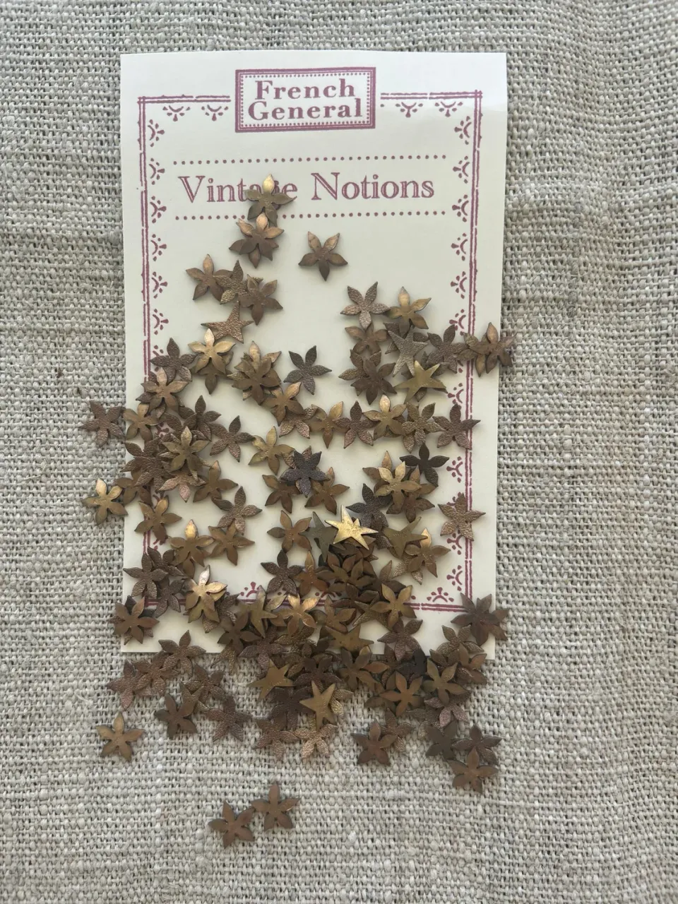 French General fleurs laiton vintage à coudre 10 mm lot 100