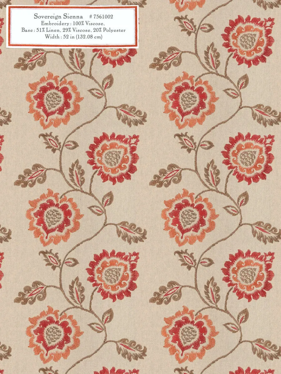 French General Sovereign Sienna tissu déco sienne au mètre 137cm