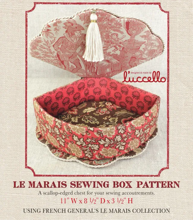 French General Le Marais patron boîte à couture festonnée