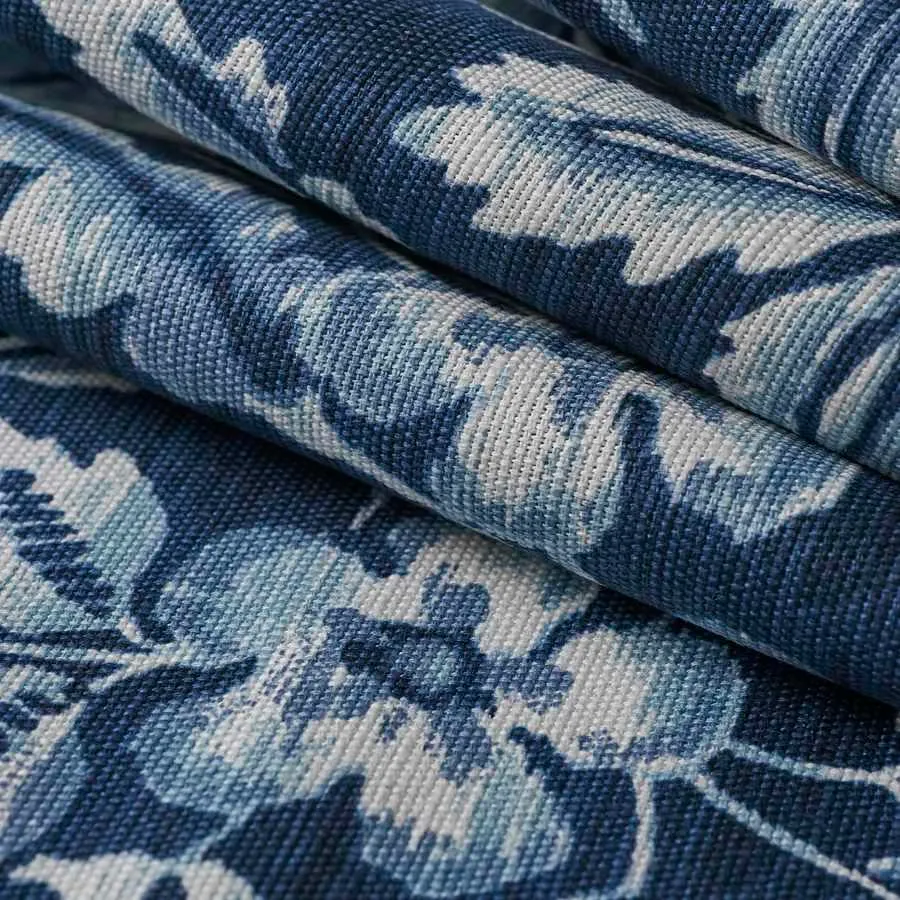 French General Indra Indigo tissu coton ameublement