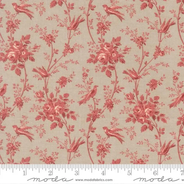 French General Fleur De Paris tissu coton Pearl Smoke