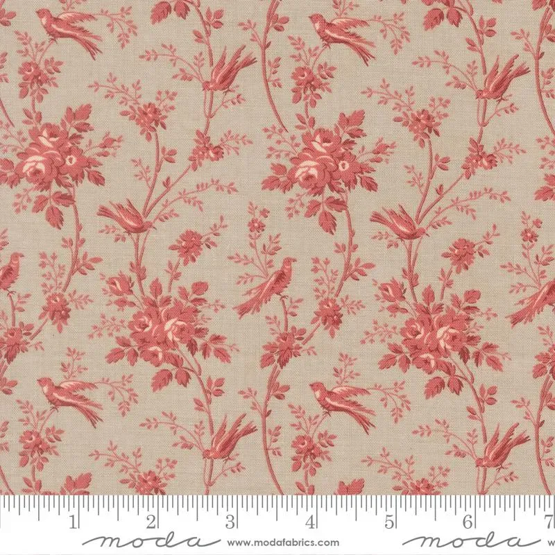 French General Fleur De Paris tissu coton Pearl Smoke