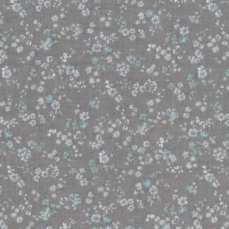 Yoko Saito 2026-05-A01 coupon coton fleurs bleues 45x35