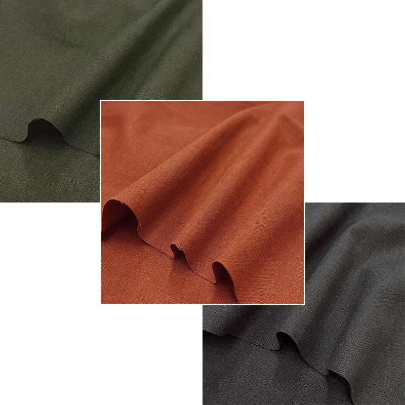 Yoko Saito web2603-A14 tissu lin olive au mètre coton