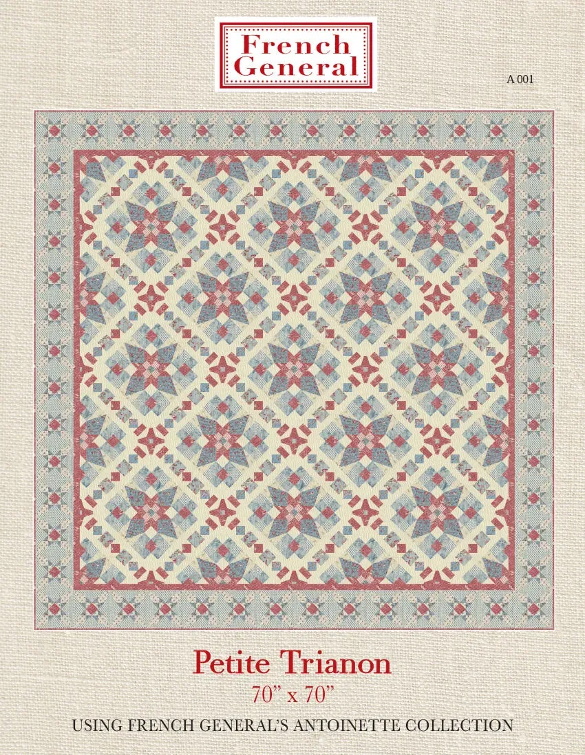 French General Antoinette Petit Trianon patron quilt 70x70 floral