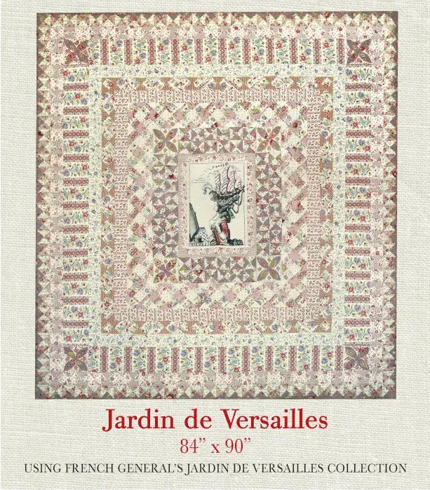 French General Jardin de Versailles patron patchwork imprimé 84x90
