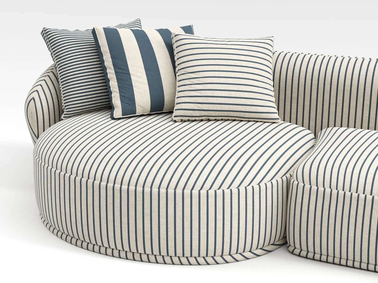 Elastron Jones Stripes tissu lin charcoal à rayures