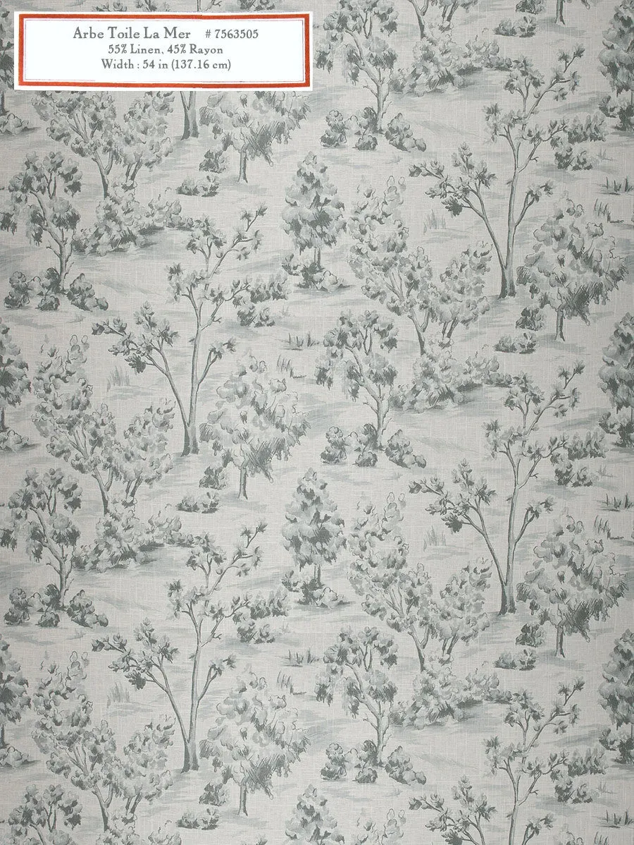 French General Arbe Toile tissu déco La Mer au mètre bleu