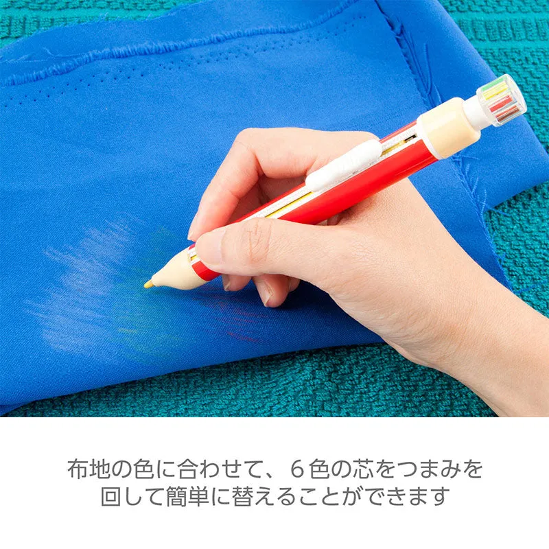 Yoko Saito crayon tissu effaçable eau 6 couleurs