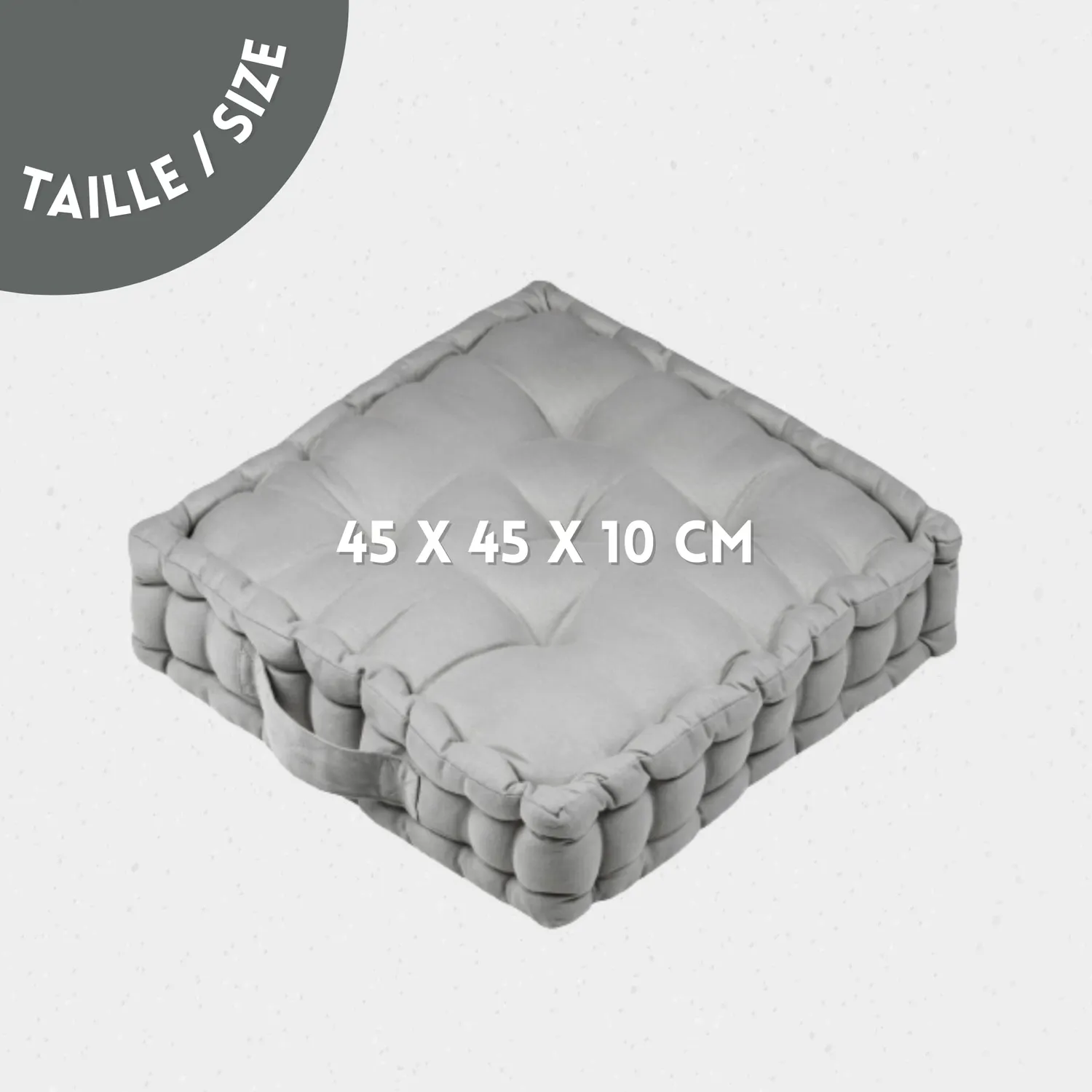 Stof Oxford coussin de sol 45x45 cm sauge satin coton