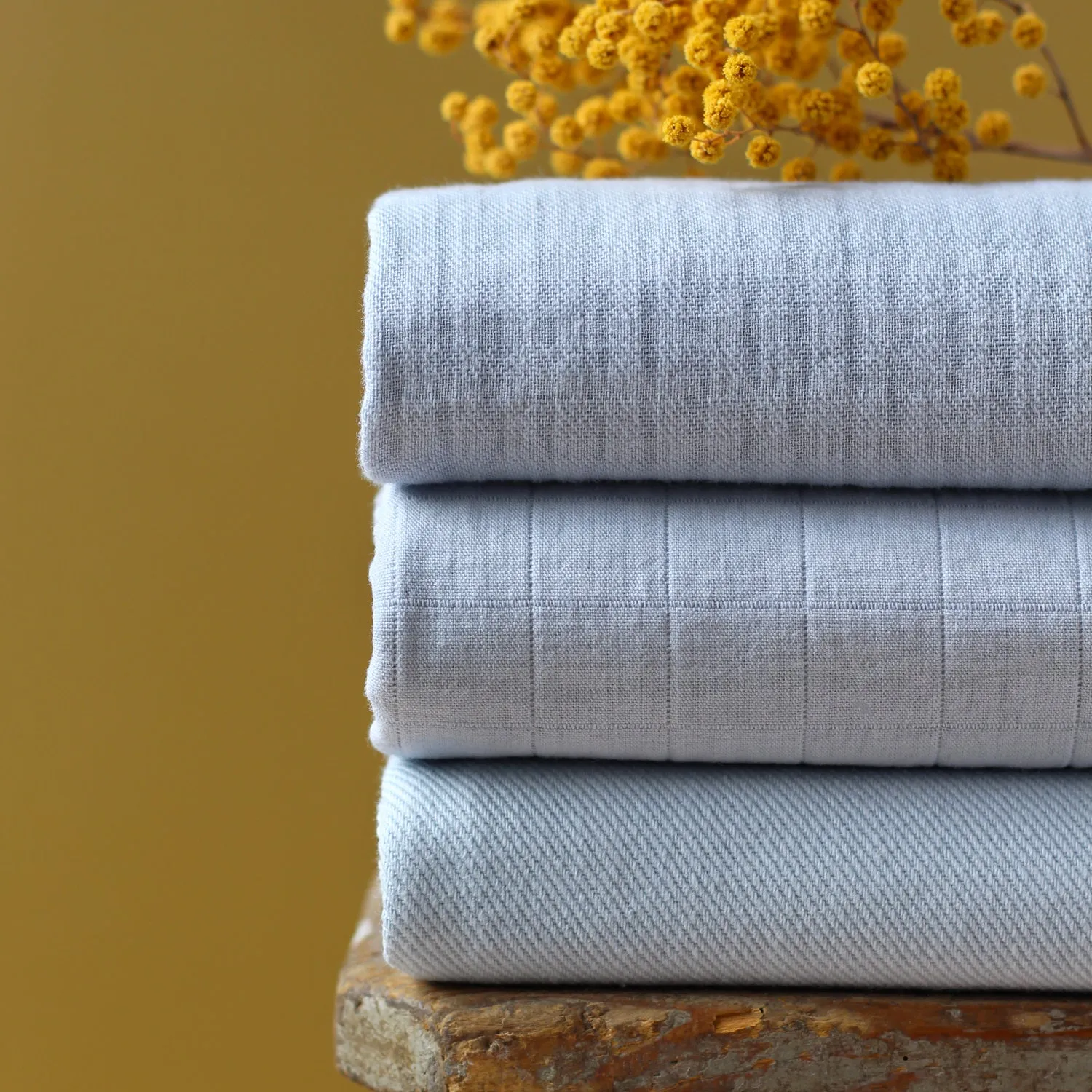 La Maison Naïve Coton Tissé Petits Carreaux tissu Ciel