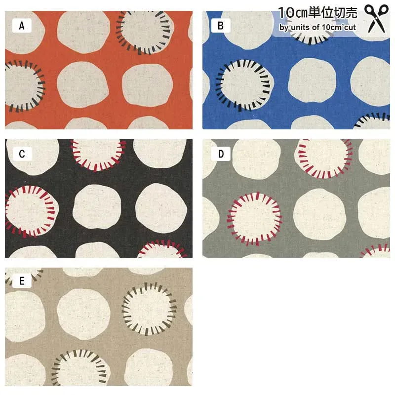 Yoko Saito 10628 tissu toile coton lin pois cousus
