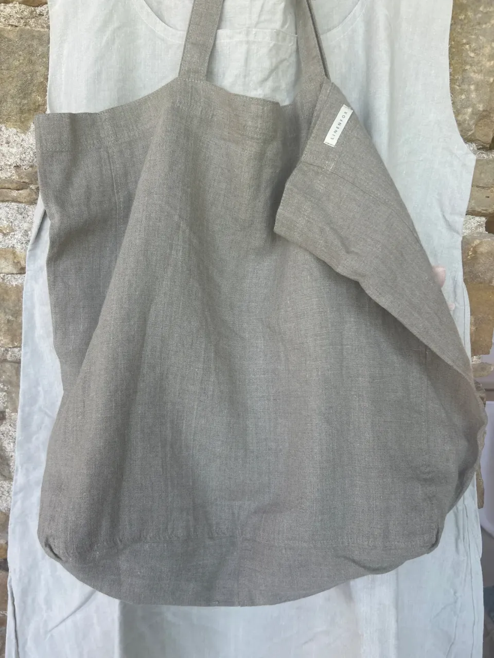French General tote bag cabas toile lin à broder
