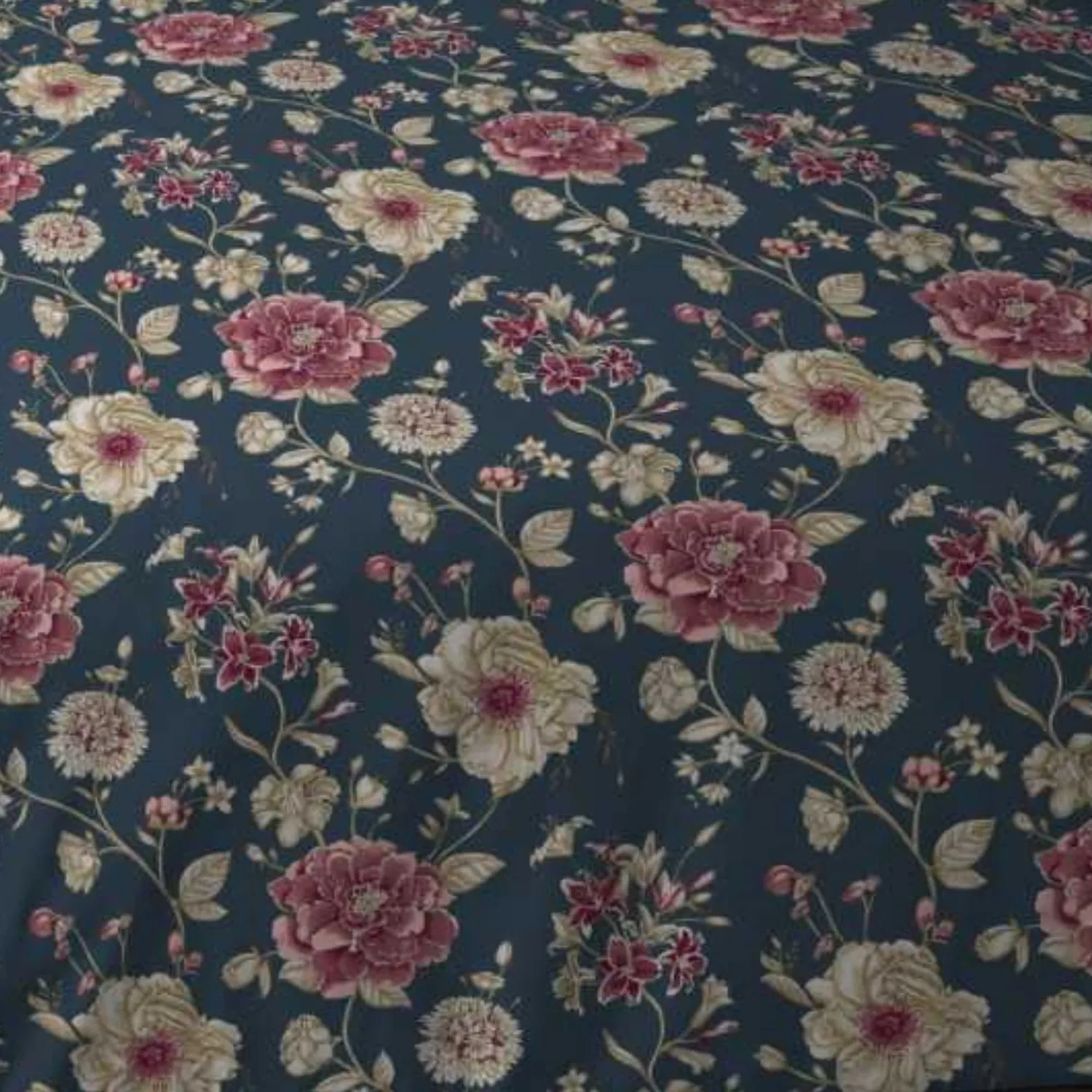 Lovely Casa Flore parure 260x240 cm bleu coton