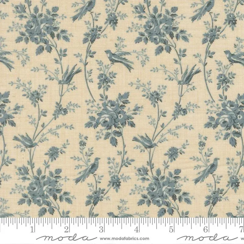 French General Fleur de Paris 13996 12 tissu coton bleu