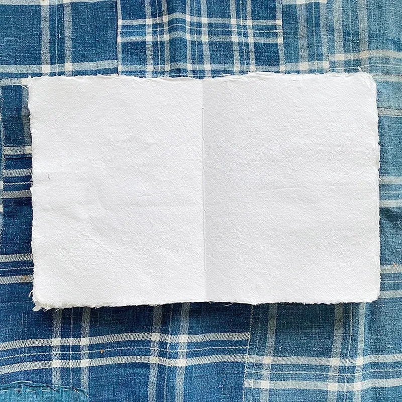 French General carnet fait main lin indigo neige 90 pages 18x25 cm