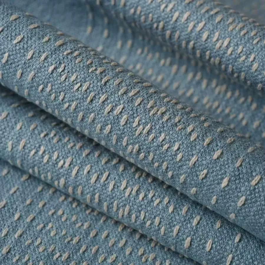 French General Maribel Stripe La Mer tissu ameublement indigo