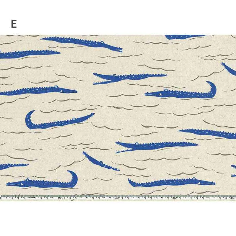 Yoko Saito 10627 tissu toile coton lin crocodiles au mètre