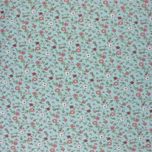 Tissushop Emma tissu popeline bleu 1,5 mètre 160 cm