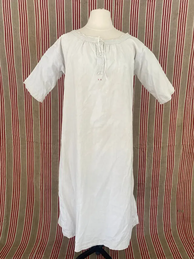 French General Found in France chemise ancienne lin gris LM